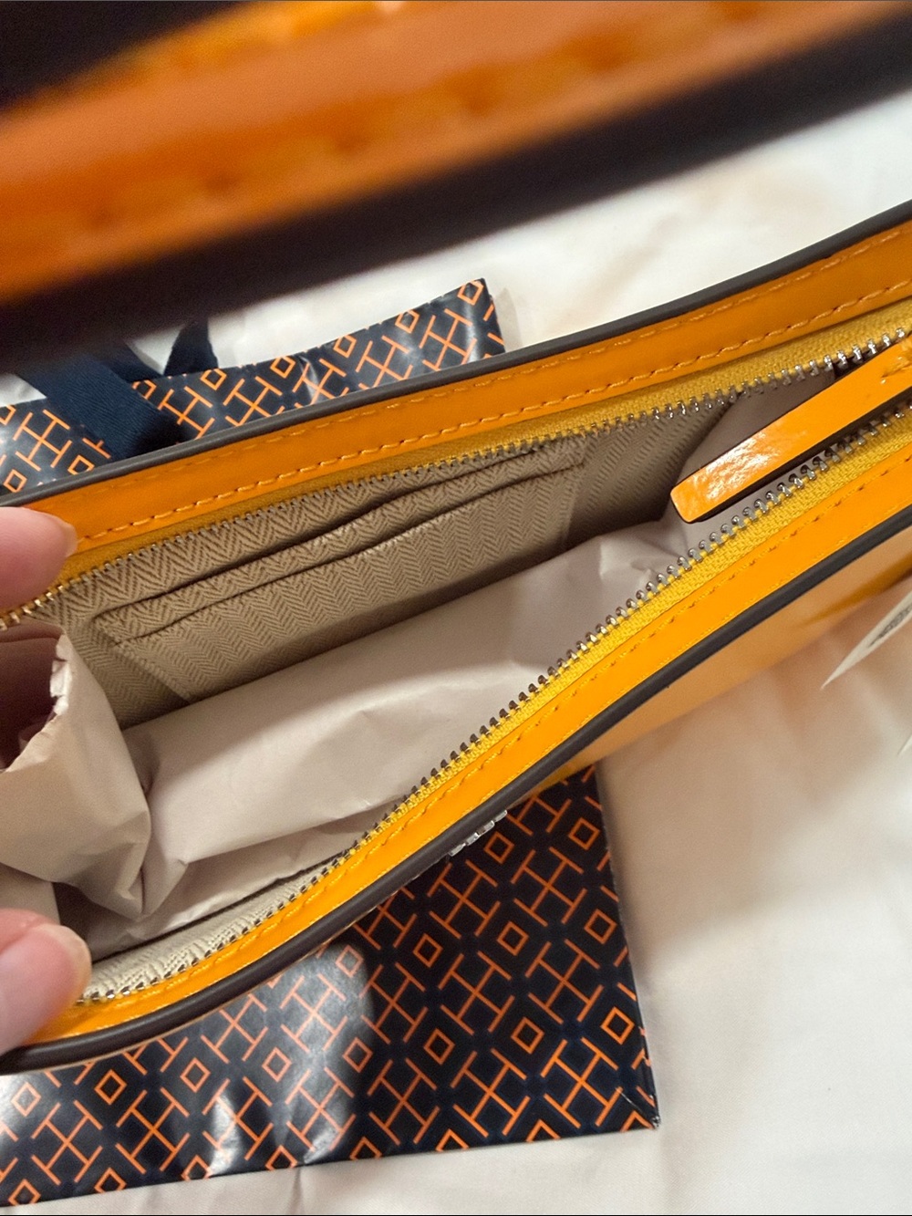 Tory Burch Handbag + Wallet + Card Case In Bright Squash - New - Picture 8 of 14